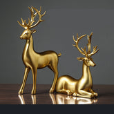 Golden Deer Resin Decorative Sculpture